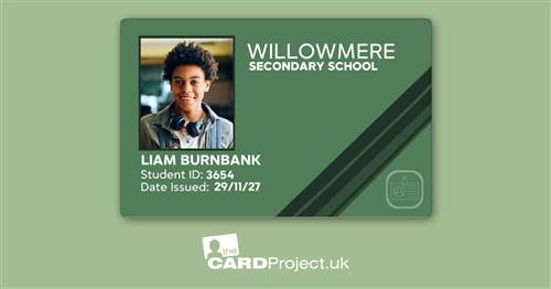 Secondary School Student ID Card - Green Stripe